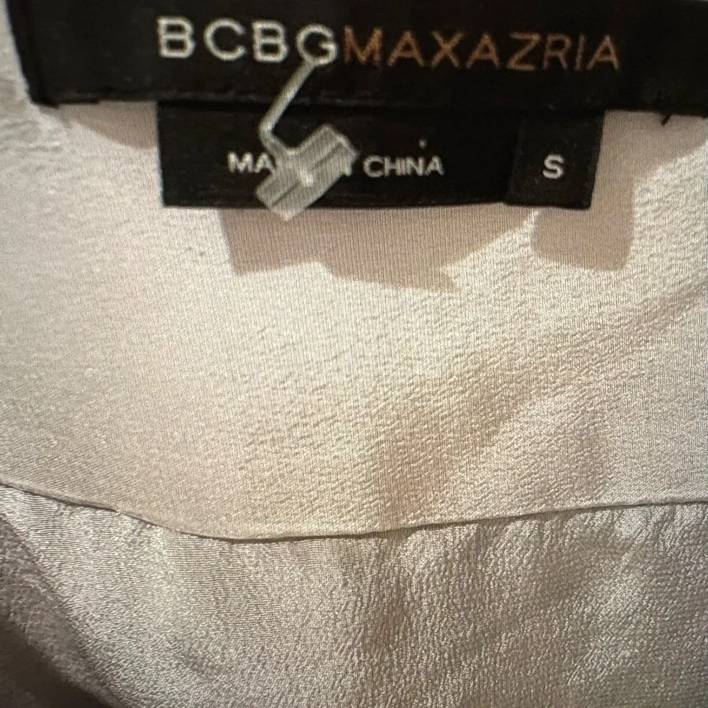 BCBGMaxAzria hankerchief cheetah leopard Camisole xs wood beaded rose - Picture 2 of 8